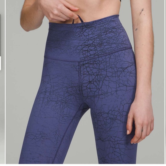 Lululemon Wunder Train High Waisted Leggings 8 Thread Dye Night Sea Black - Picture 2 of 6